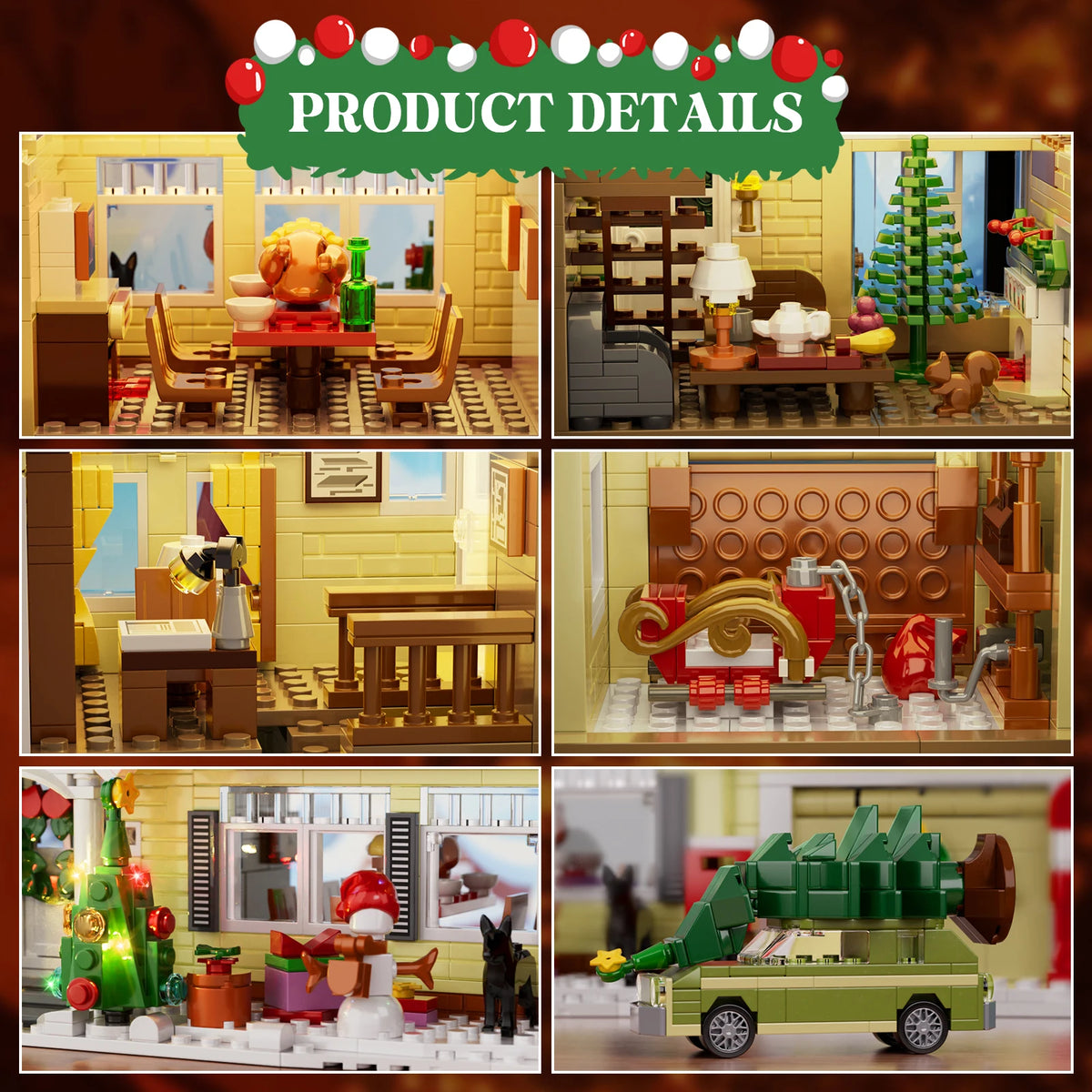 Christmas Snow Village Building Blocks Architecture Model Home Decor