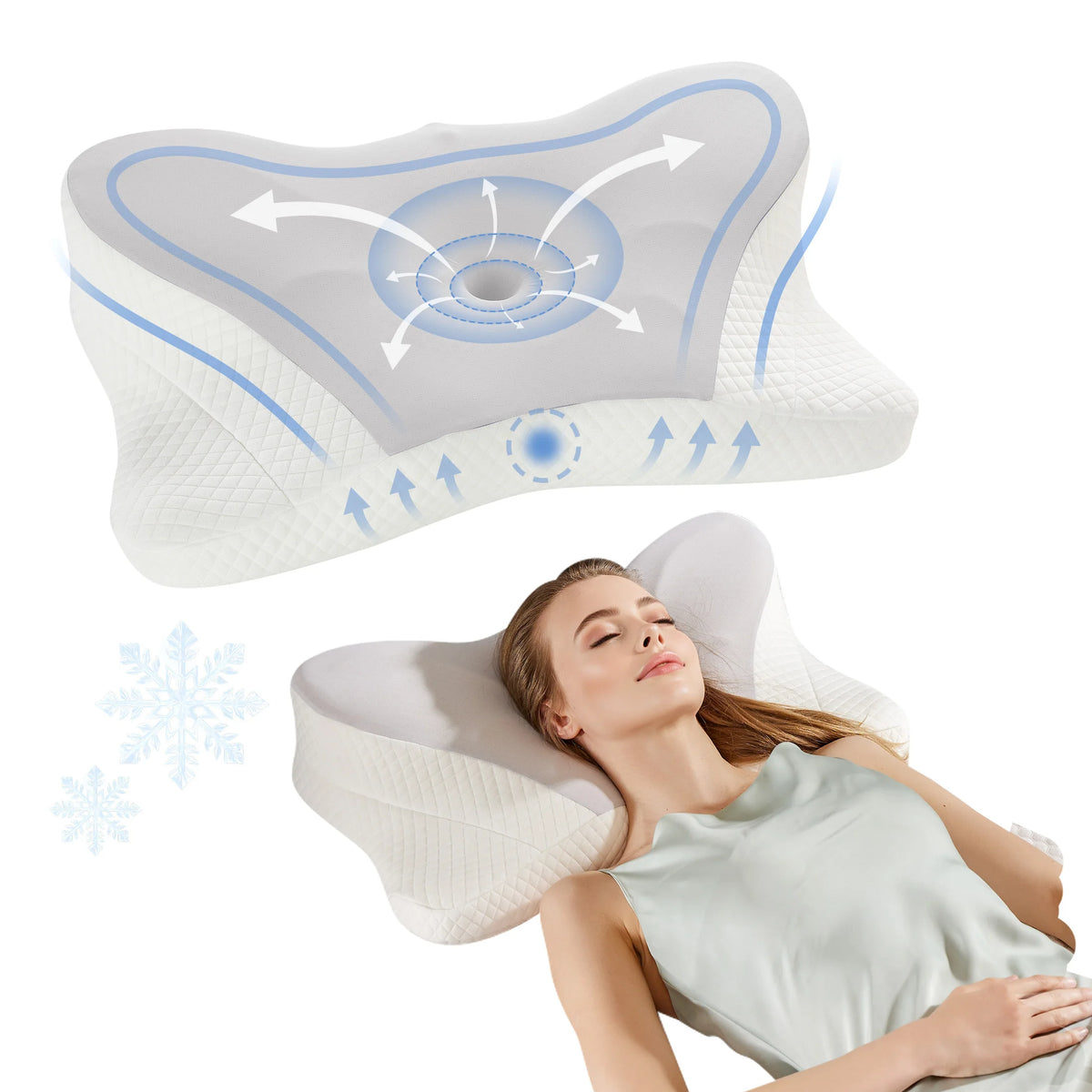 JHK Ergonomic Memory Foam Cervical Orthopedic Pillow
