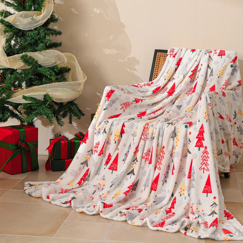 LUXO Floral Flannel Blanket for Cozy Sofa and Bed Comfort