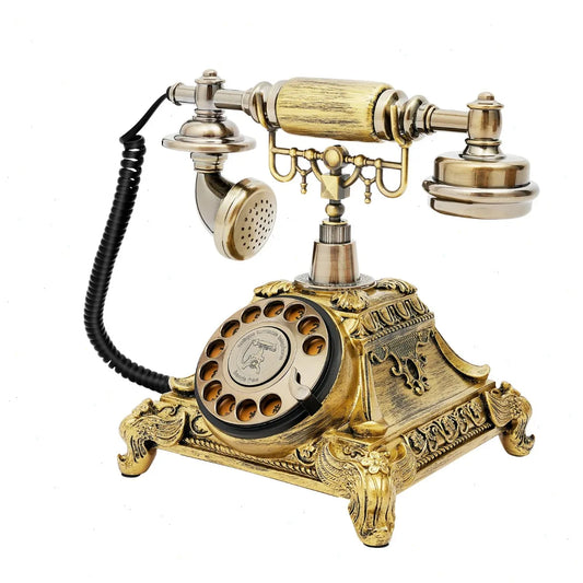Bymaocar Retro Rotary Desk Phone Vintage Home Office Landline
