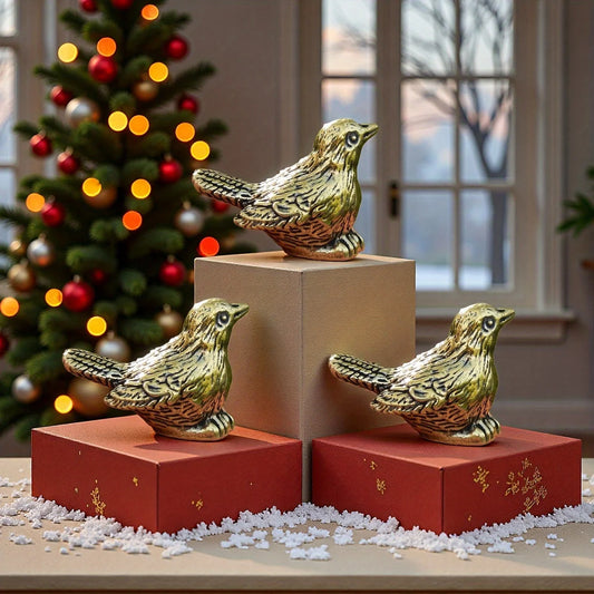 Elegant Brass Sparrow Desk Figurine For Modern Home Decor Gifts