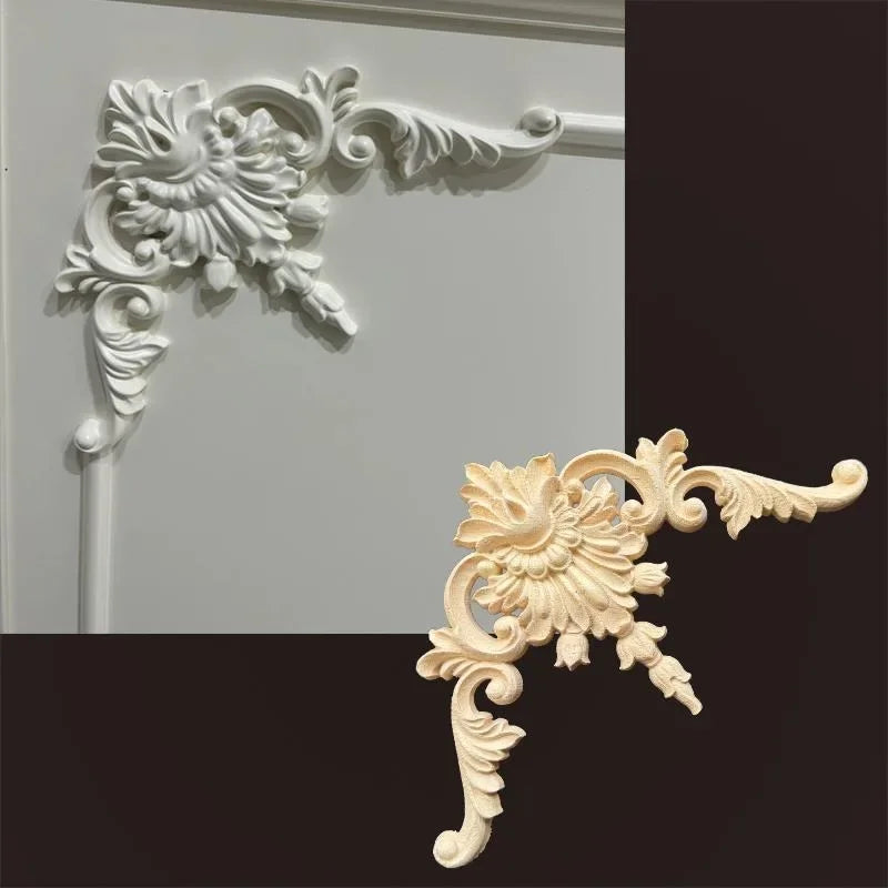 MaYupeT Wooden Corner Onlay Appliques for Furniture and Wall Decor