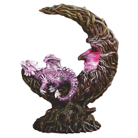 Stealstreet Fantasy Dragon Resin Figurine With Moon Geode Decor