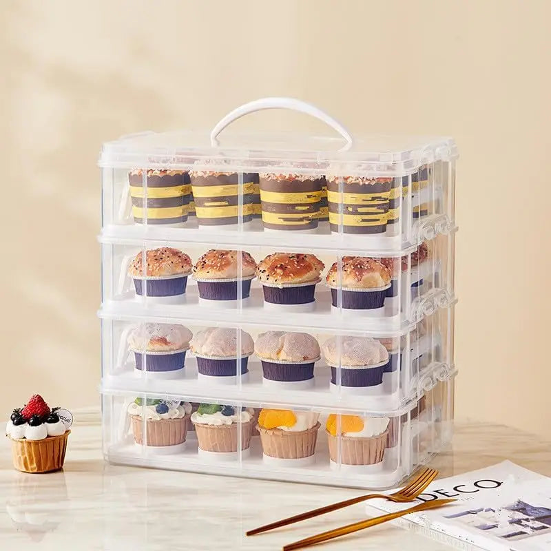 Bymaocar 4 Tier Cupcake Carrier Container Holds 48 Cupcakes