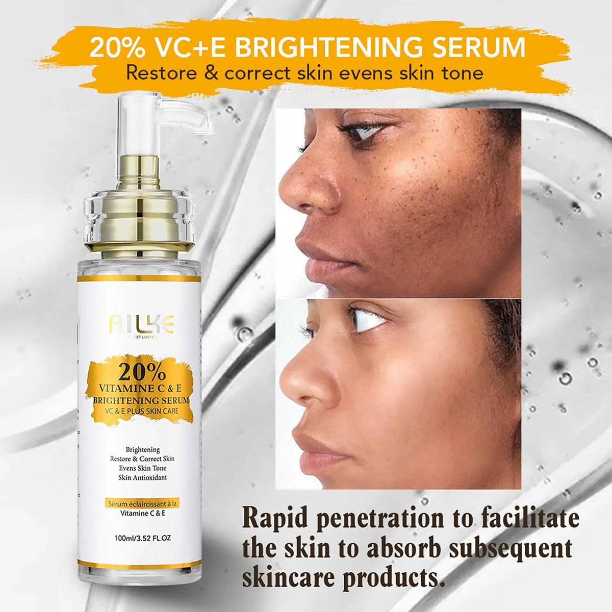AILKE Vitamin C Set For Brightening And Even Tone Skincare Trio