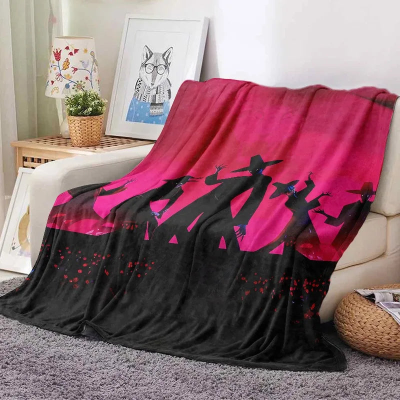 TOPTOY KPOP Witch Gathering Silhouette Fleece Throw Blanket