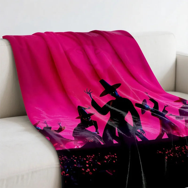 TOPTOY KPOP Witch Gathering Silhouette Fleece Throw Blanket