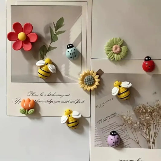 Adorable Floral Refrigerator Magnets Set For Kitchen Decor