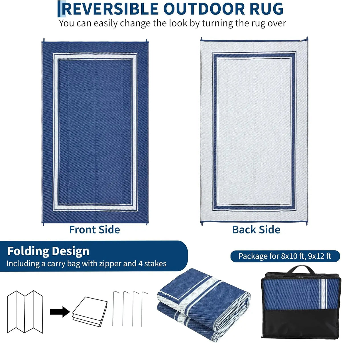Garvee Waterproof Non Slip Outdoor Rug For Home Travel