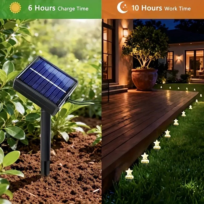 Solar Star String Lights for Gardens, Paths, Camping and Events