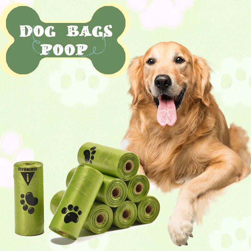 10 Pack Paw Print Dog Poop Bags Leak Proof Durable