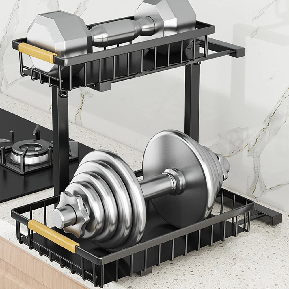 HiMISS Adjustable Two Tier Under Sink Pull Out Cabinet Organizer