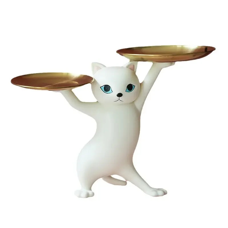 Cartoon Cat Key Holder Alloy Desk Ornament Home Decor Figurine