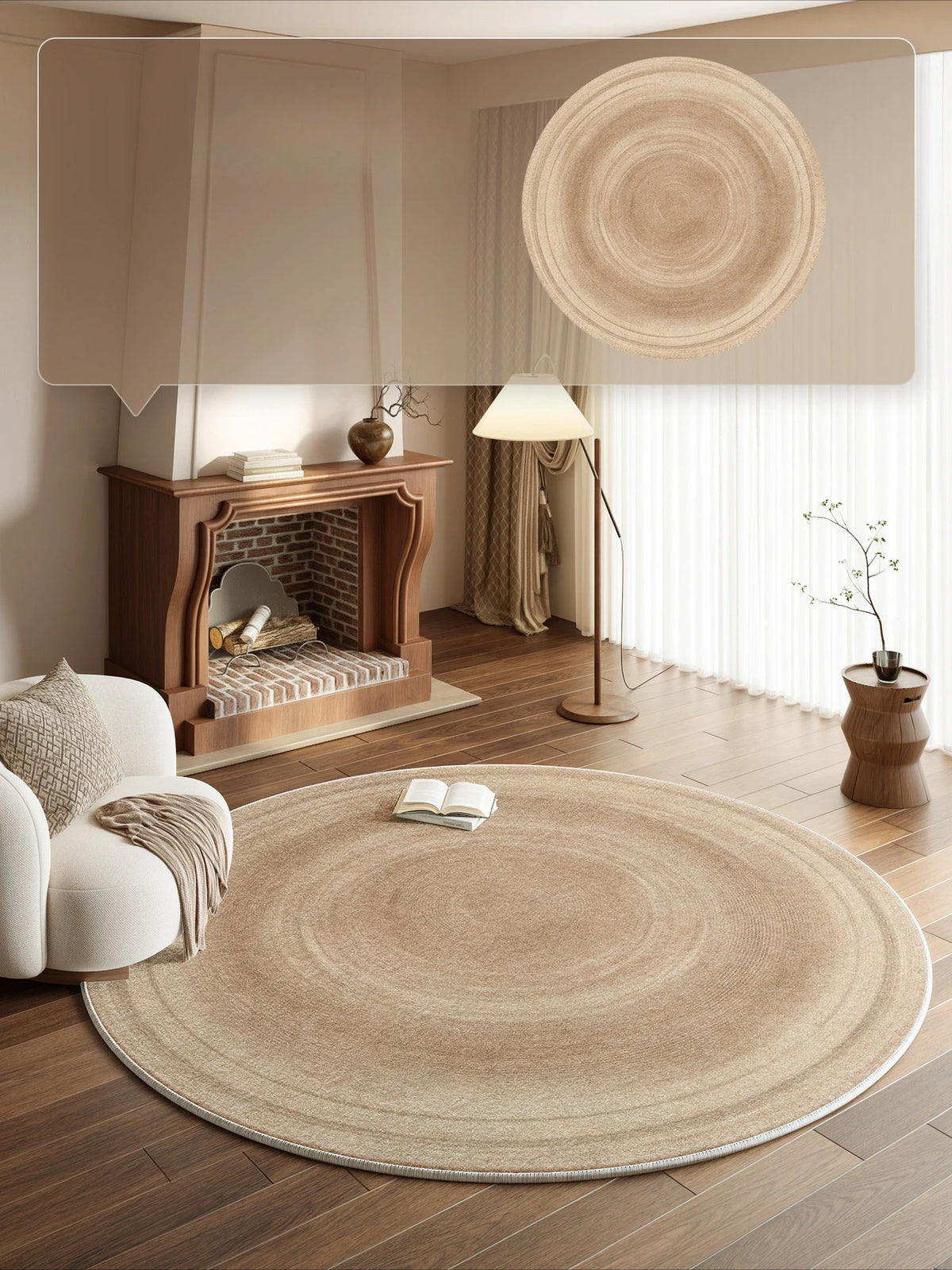 French Style Round Plush Carpet For Bedroom And Living Room