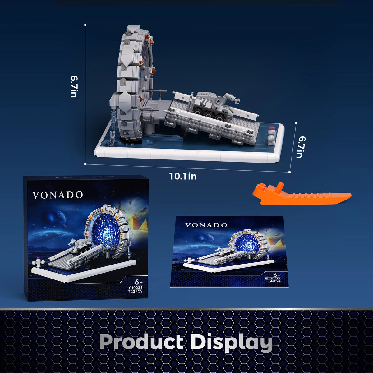Stargate Space Travel Building Block Set Sci-Fi Architecture Model Display