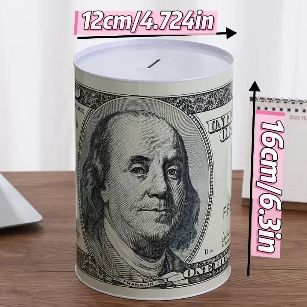 Matte Alloy Dollar Pattern Storage Tank For Home Decor