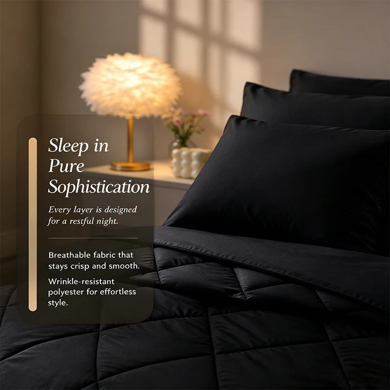 EasYum Soft Brushed Polyester Comforter And Sheets Bedding Set