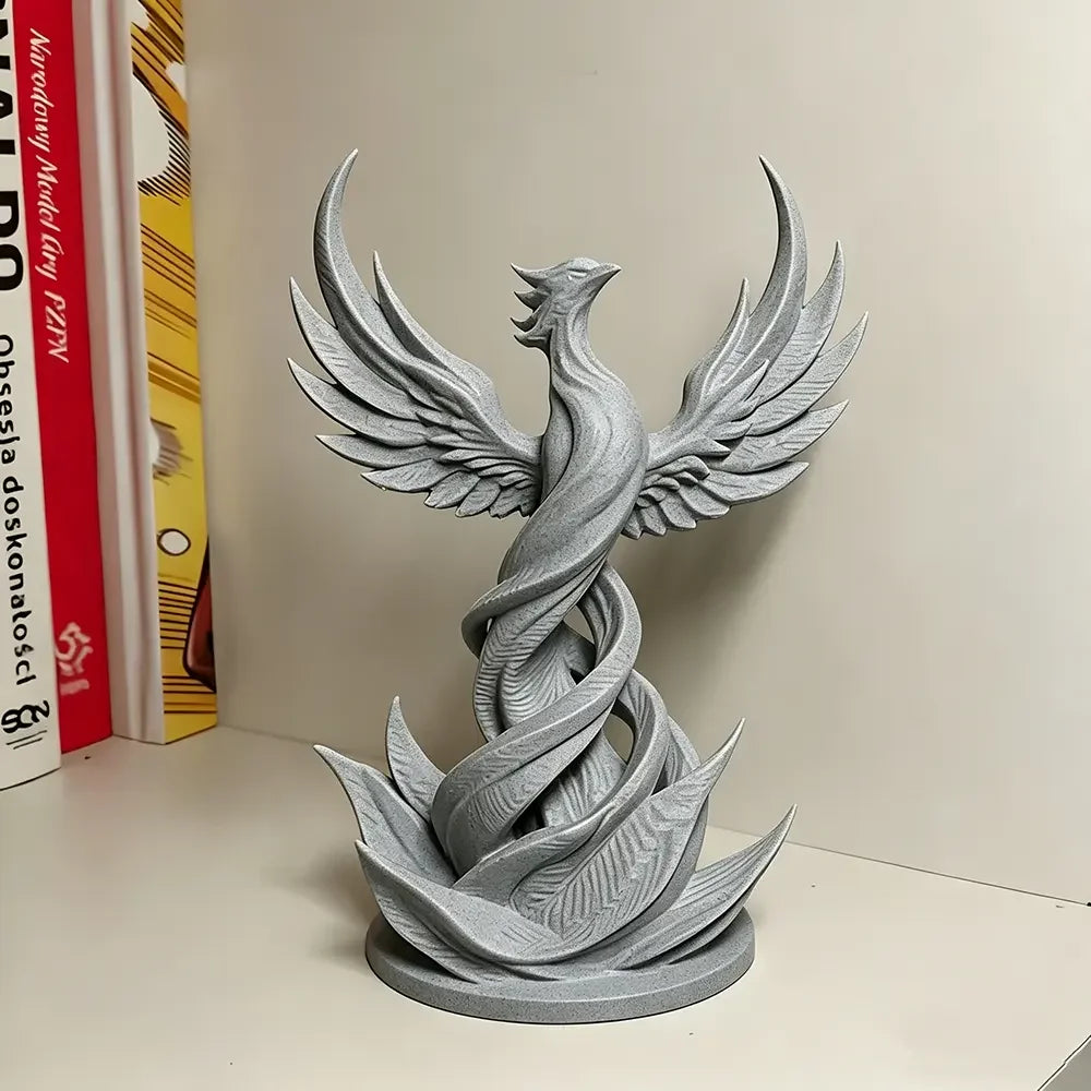 Matte Helical Phoenix Sculpture Ornament Desktop Decor