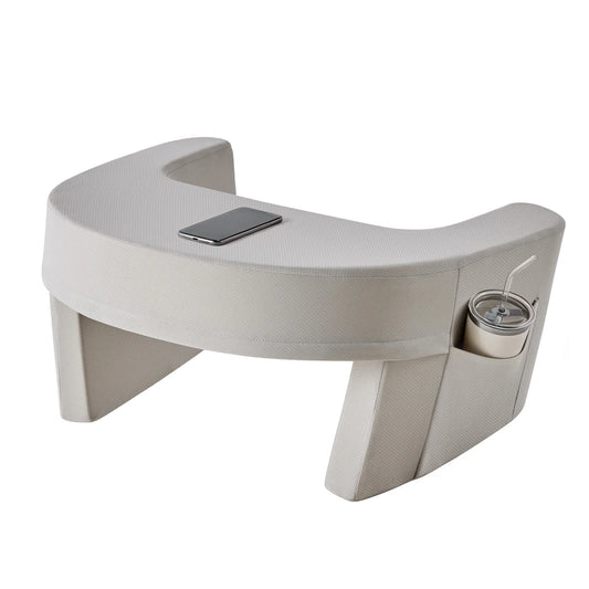 MCQ Ergonomic Curved Reading Pillow With Cup Holder Cooling Cover