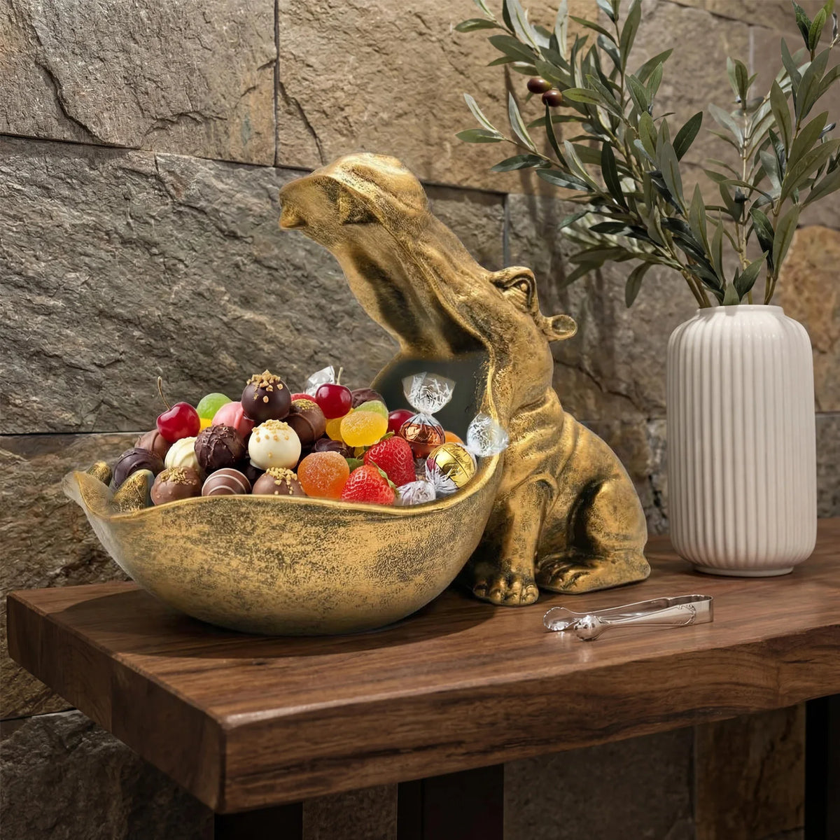 Decorative Resin Hippo Key Holder For Home Office Storage Bowl