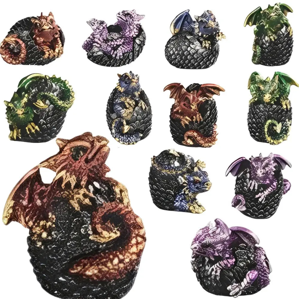 Stealstreet Mini Dragon Figurine Set With Crystal Geode Base