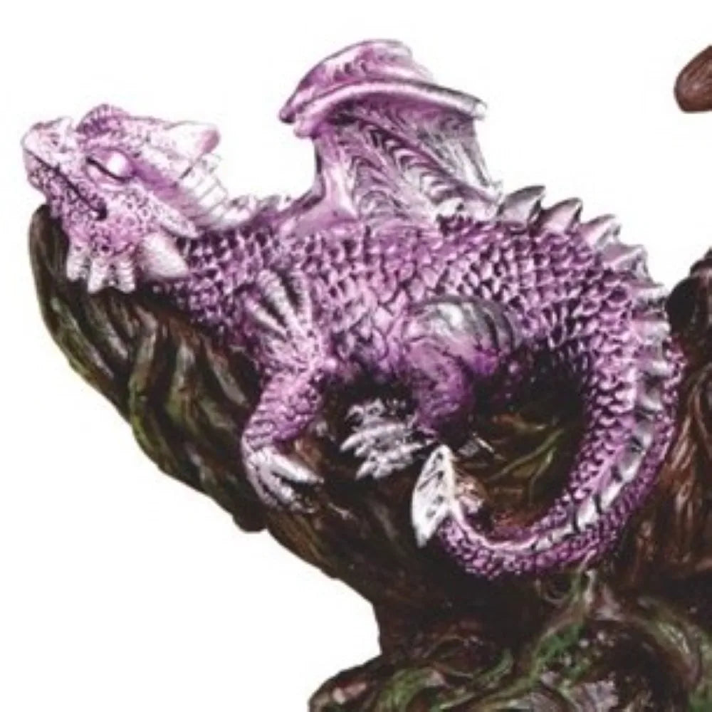 Stealstreet Fantasy Dragon Resin Figurine With Moon Geode Decor
