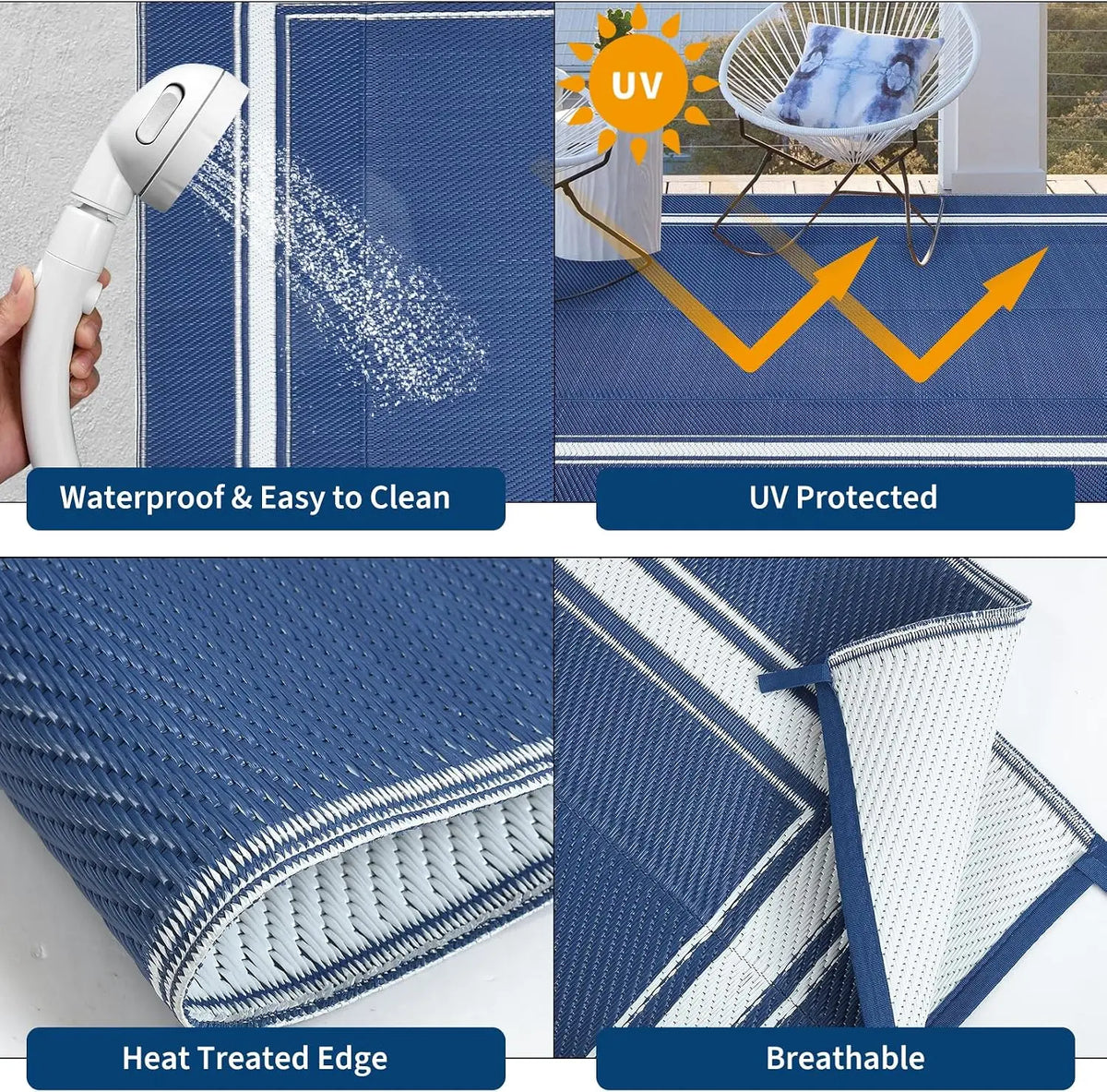 Garvee Waterproof Non Slip Outdoor Rug For Home Travel