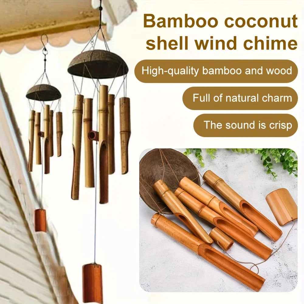 Bamboo Wind Chimes Outdoor Garden Home Decor Hanging Decoration