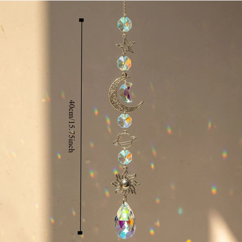 Crystal Rainbow Wind Chime Sun Catcher Home Garden Decor