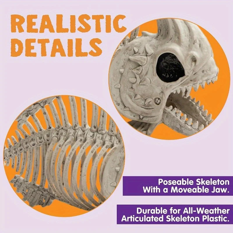 Poseable Halloween Fish Skeleton Decor For Spooky Indoor Outdoor Parties