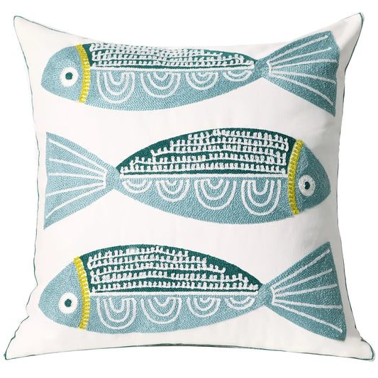 Decorative Embroidered Polyester Throw Pillow Cover For Living Room