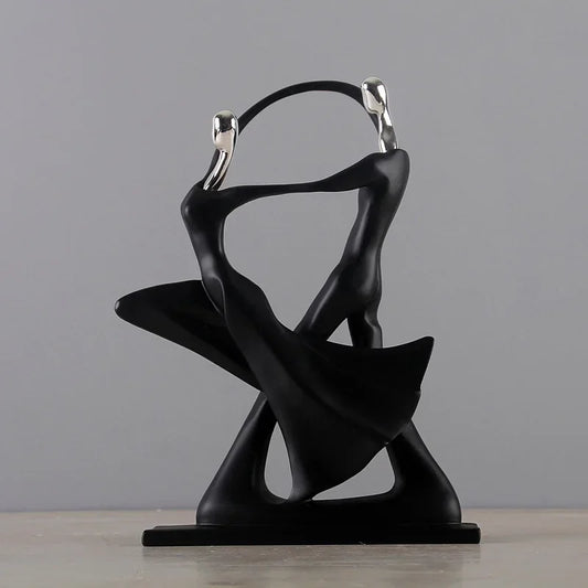 Nordic Dancing Couple Resin Figurine Home Decor Ornament Set