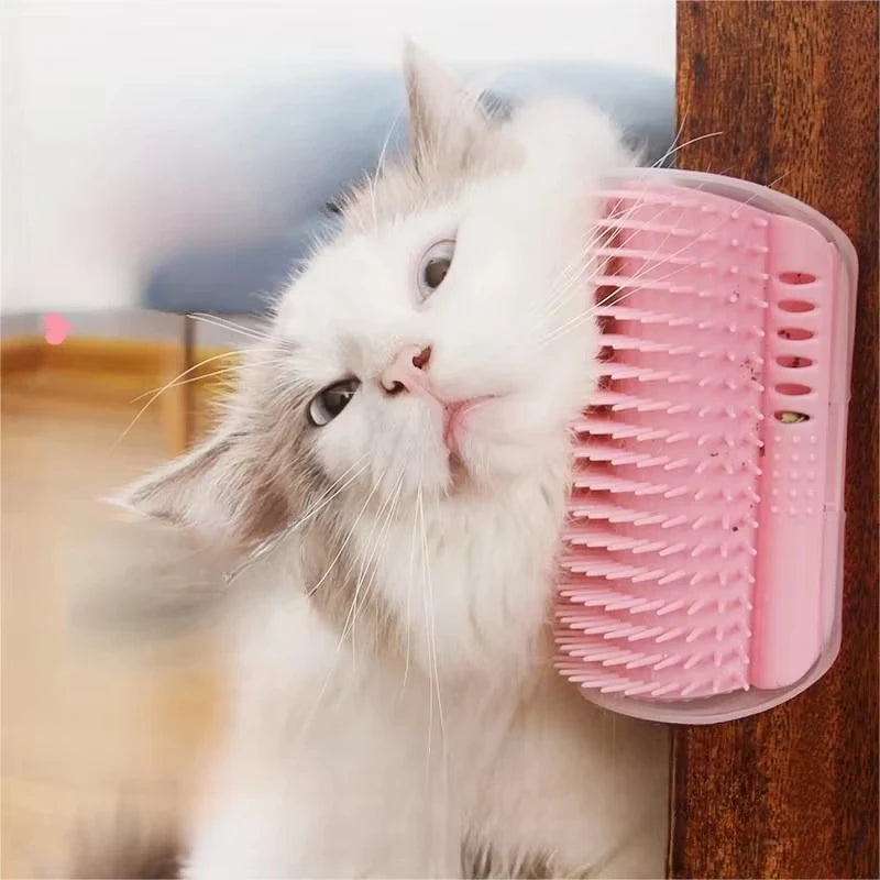 Cat Grooming Massage Comb With Corner Scratching Brush And Catnip
