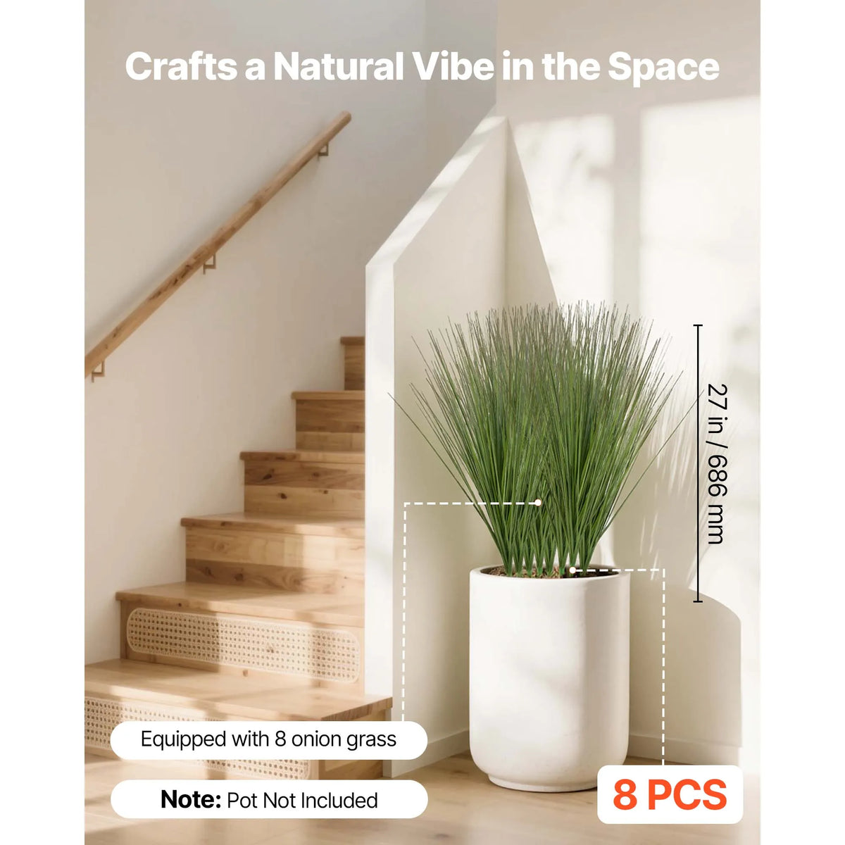 SucceBuy Artificial Onion Grass Indoor Home Decoration Faux Greenery Plants
