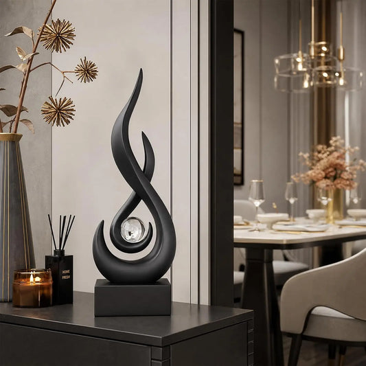 Modern Abstract Flame Sculpture For Stylish Home Office Decor