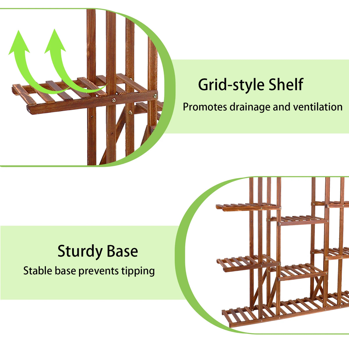 Wisfor Wooden Multi Tier Plant Stand Indoor Outdoor Rack
