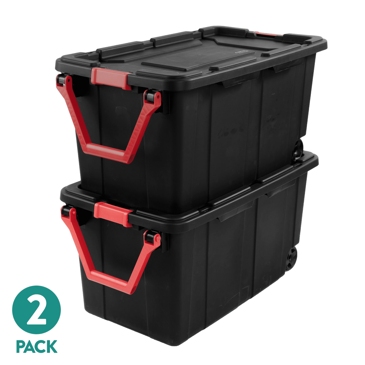 Sterilite Industrial Wheeled Plastic Storage Tote With Secure Lid