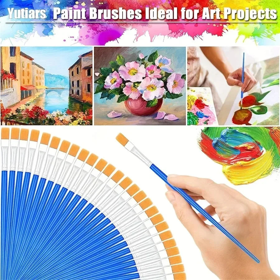 Nylon Paint Brush Set For Oil Acrylic And Watercolor Artists