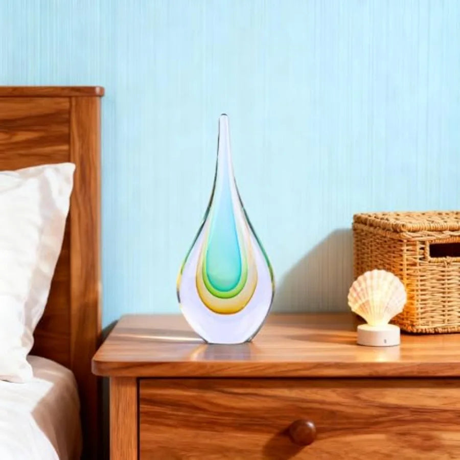 Modern Hand Blown Glass Sculpture Paperweight For Office Desk Decor