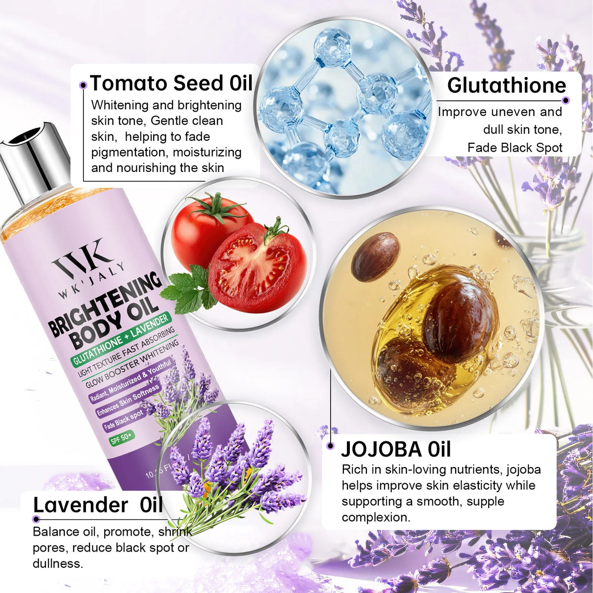 WK JALY Lightening Body Oil for Deep Moisturizing and Brightening
