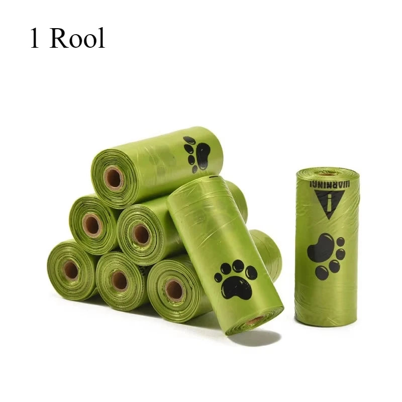 10 Pack Paw Print Dog Poop Bags Leak Proof Durable