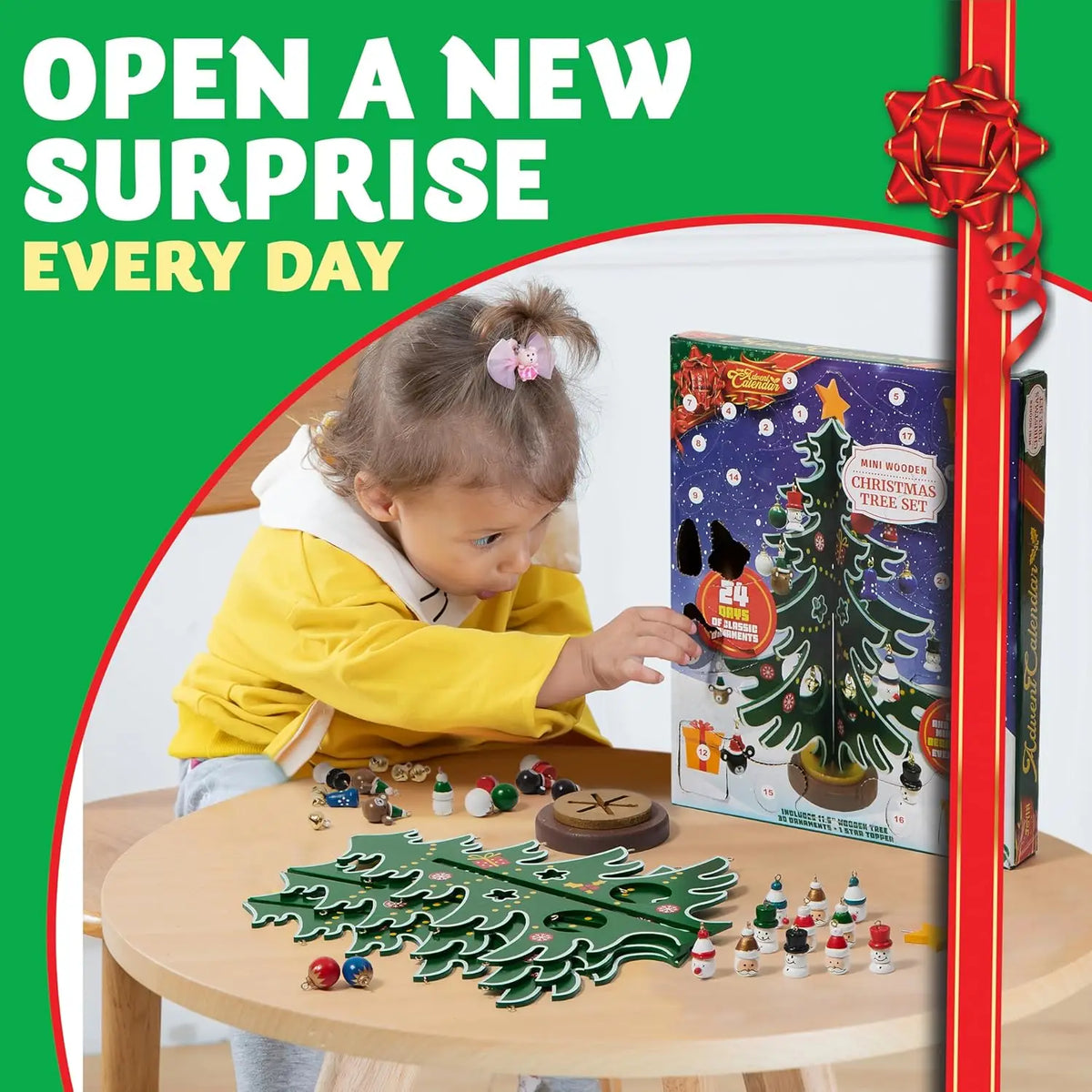 Joyfy Christmas Advent Calendar With Tree Ornaments For Kids
