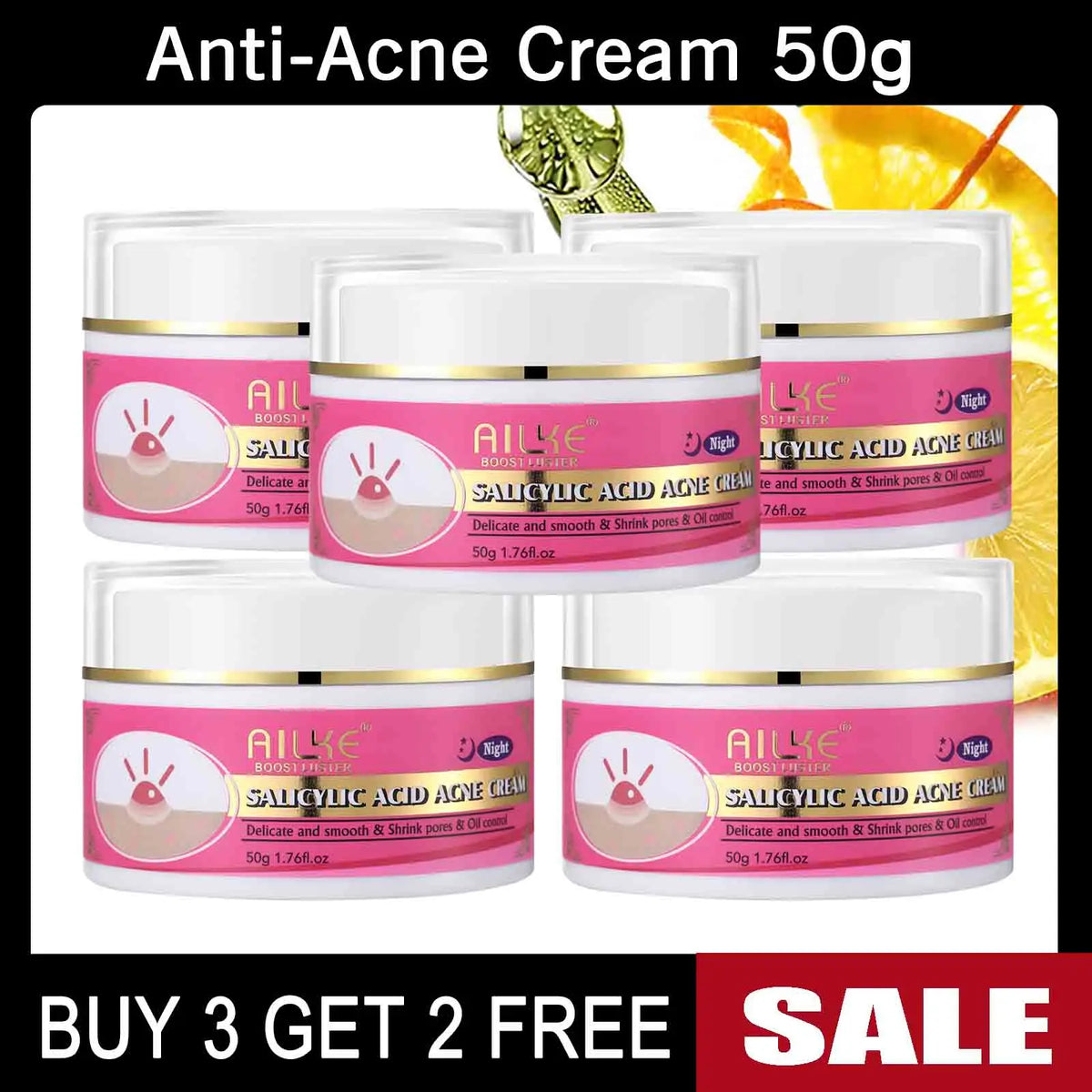 AILKE Natural Brightening Cream Set Removes Stains and Acne