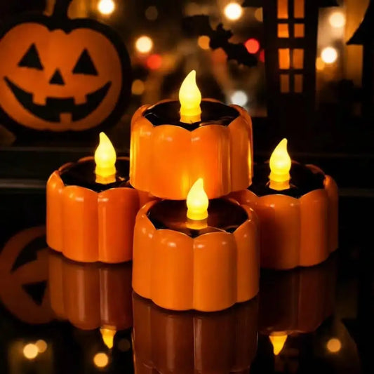 Outdoor Solar Pumpkin Lantern Lights With Flickering LED Glow