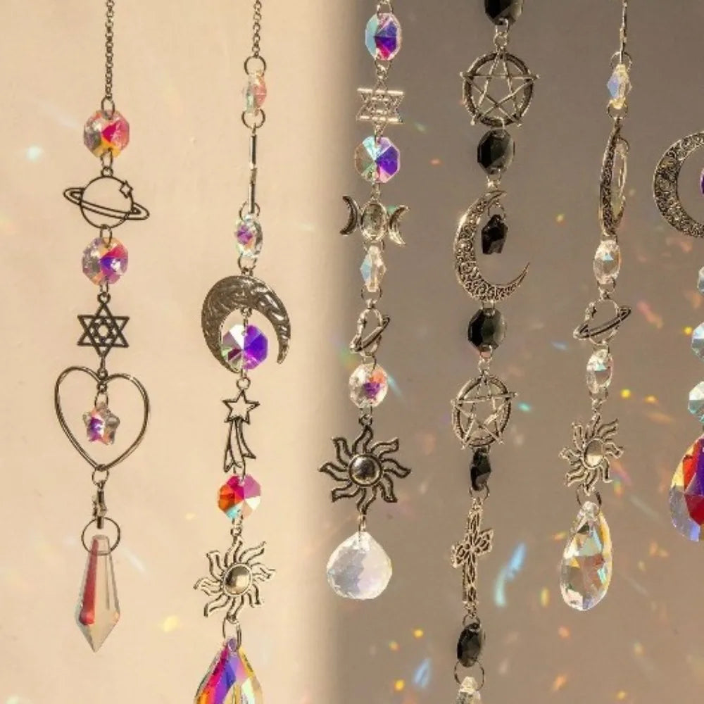 Crystal Rainbow Wind Chime Sun Catcher Home Garden Decor