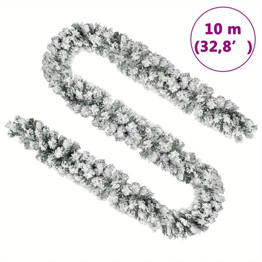 Blusea Flocked Christmas Garland For Holiday Party Decoration