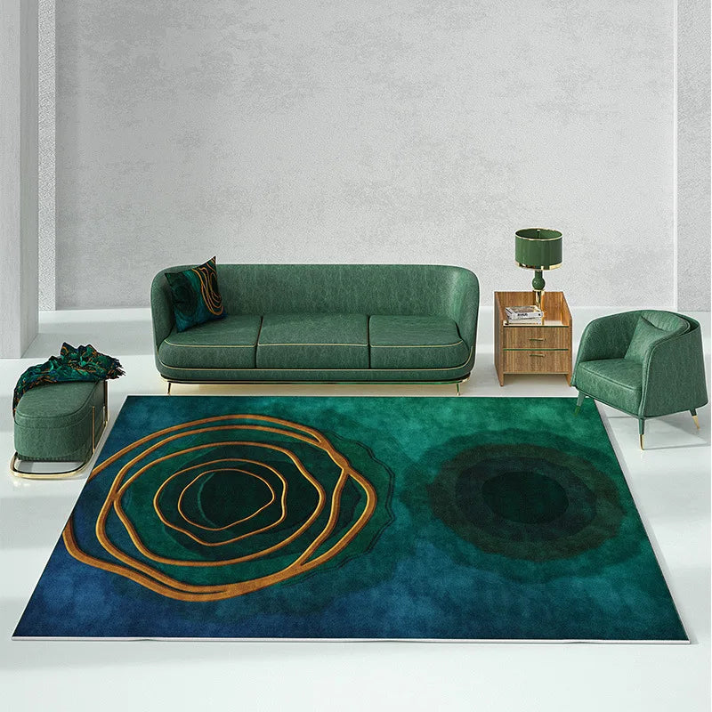 European Geometric Velvet Area Rug for Living Room and Bedroom