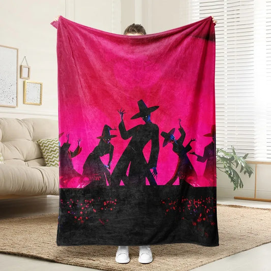 TOPTOY KPOP Witch Gathering Silhouette Fleece Throw Blanket