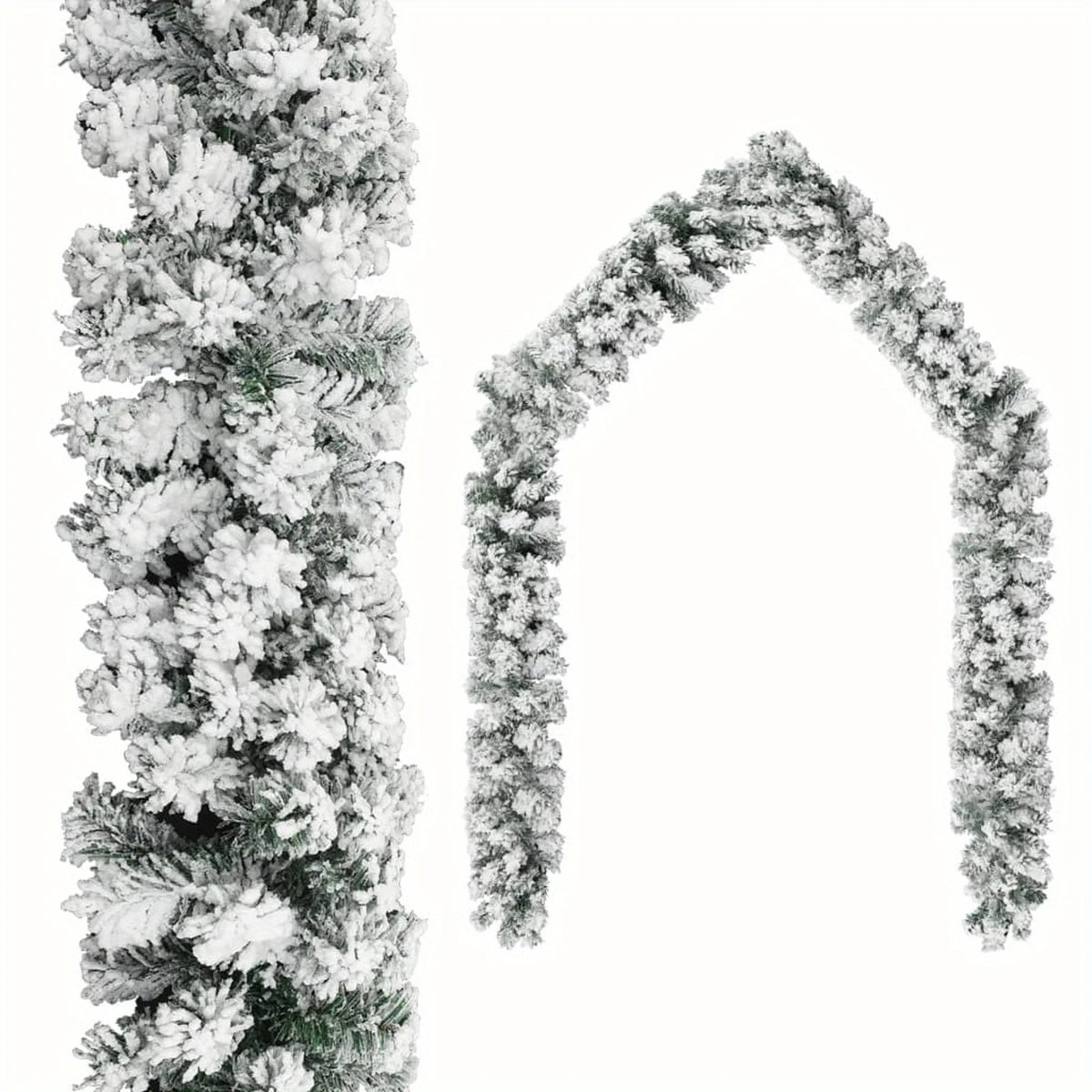 Blusea Flocked Christmas Garland For Holiday Party Decoration