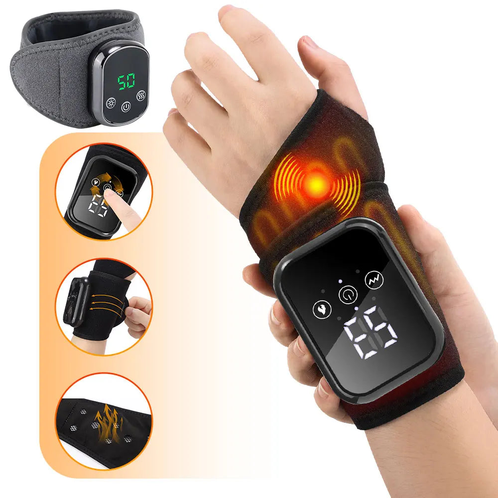Agdoad Electric Heating Wrist Massager With Vibration Brace Wrap